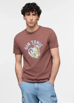 T-shirt in misto cotone con stampa uomo