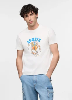 T-shirt in misto cotone con stampa uomo