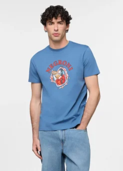 T-shirt in misto cotone con stampa uomo