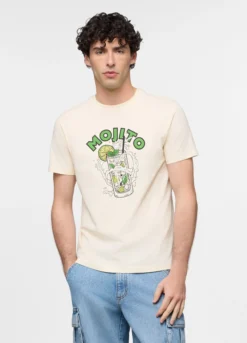 T-shirt in misto cotone con stampa uomo
