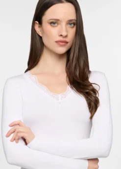 T-shirt intima con scollo a V stretch donna