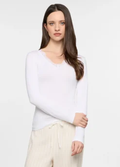 T-shirt intima con scollo a V stretch donna