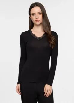 T-shirt intima con scollo a V stretch donna