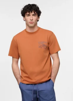 T-shirt loose fit stampa botanica uomo