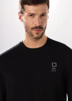 T-shirt maniche lunghe in cotone e modal stretch uomo