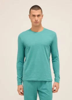 T-shirt pigiama a maniche lunghe in cotone uomo