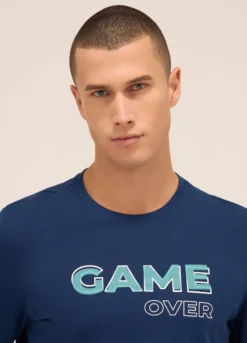 T-shirt pigiama a maniche lunghe con stampa uomo