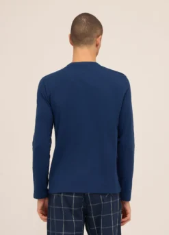 T-shirt pigiama a maniche lunghe con stampa uomo