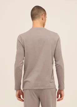 T-shirt pigiama a maniche lunghe in cotone uomo