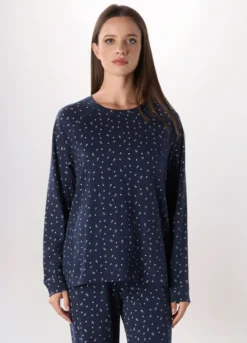 T-shirt pigiama in jersey di puro cotone donna
