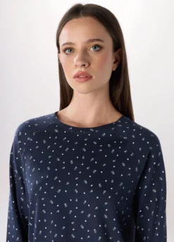 T-shirt pigiama in jersey di puro cotone donna