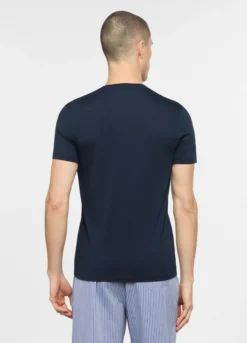 T-shirt scollo a V in jersey di cotone uomo