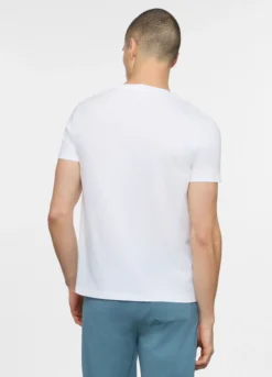 T-shirt scollo a V in jersey di puro cotone uomo