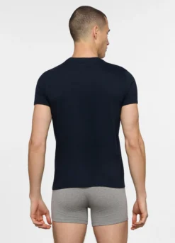 T-shirt scollo a V in jersey di puro cotone uomo