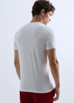 T-shirt scollo a V in jersey uomo