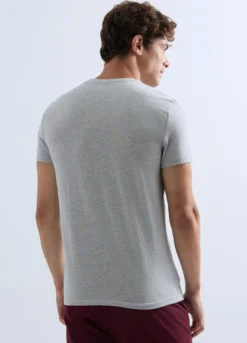 T-shirt scollo a V in jersey uomo