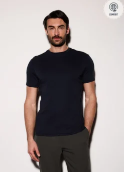 T-shirt slim fit in jersey di cotone uomo