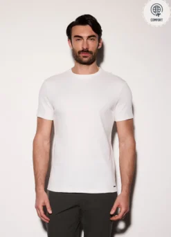 T-shirt slim fit in jersey di cotone uomo