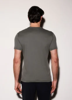 T-shirt slim fit in jersey di cotone uomo