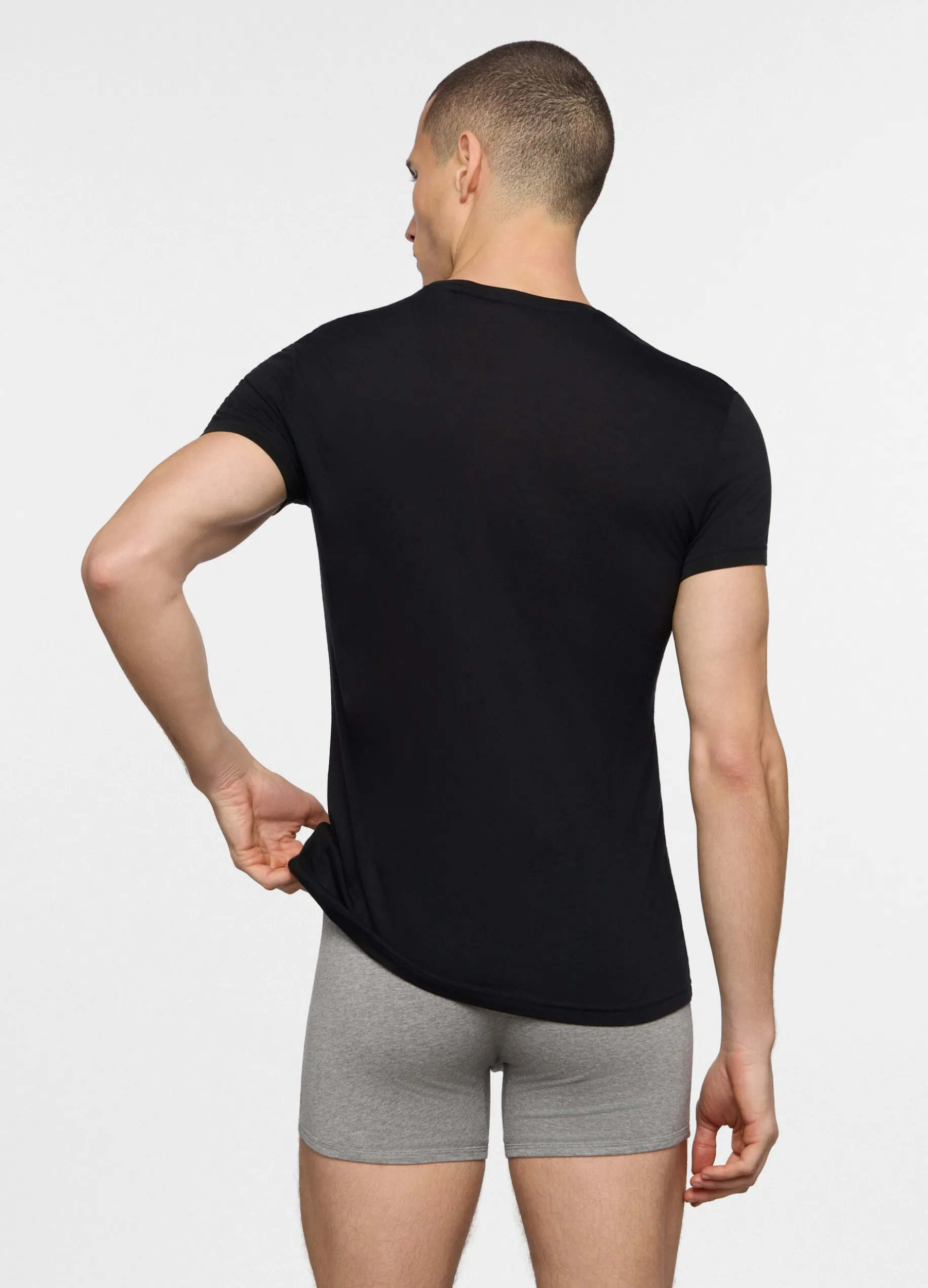 T-shirt slim fit in jersey di cotone uomo