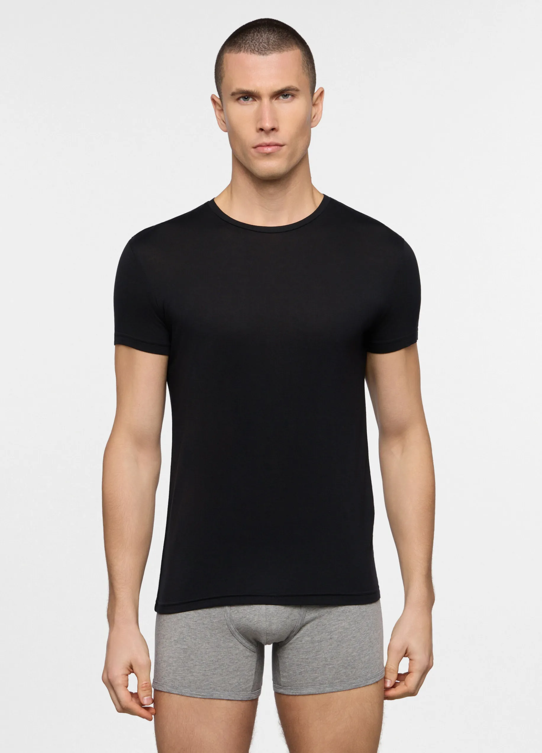 T-shirt slim fit in jersey di cotone uomo