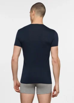 T-shirt slim fit scollo a V in jersey di cotone uomo