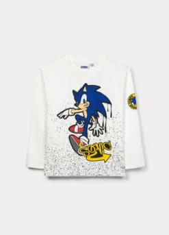 T-shirt Sonic in jersey di puro cotone bambino