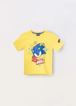 T-shirt Sonic in jersey di puro cotone bambino