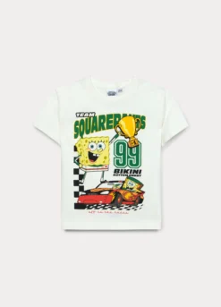 T-shirt Spongebob in jersey di puro cotone bambino