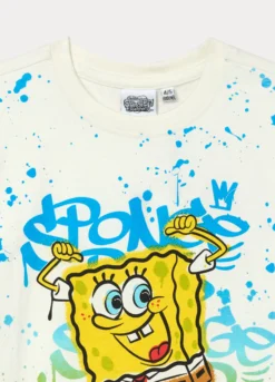 T-shirt Spongebob in jersey di puro cotone bambino