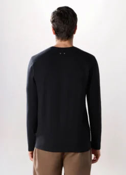 T-shirt sportiva collo a V maniche lunghe uomo