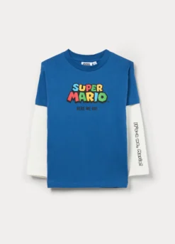 T-shirt Super Mario in jersey di puro cotone bambino