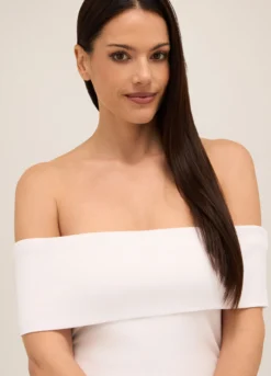 Tubino corto in costina di cotone stretch donna