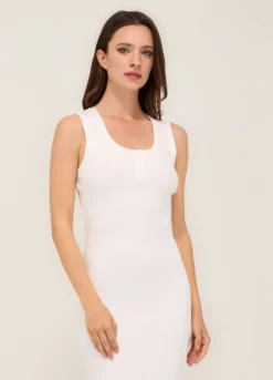 Tubino in costina di cotone stretch donna
