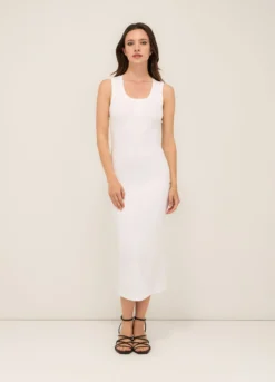 Tubino in costina di cotone stretch donna