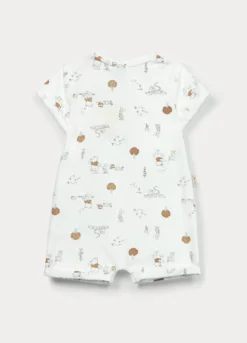 Tutina corta Disney in jersey di cotone stretch neonato