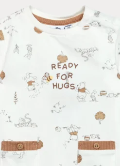 Tutina corta Disney in jersey di cotone stretch neonato