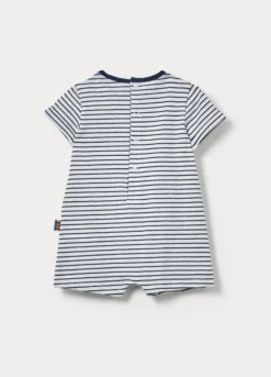 Tutina corta in jersey di cotone stretch neonato