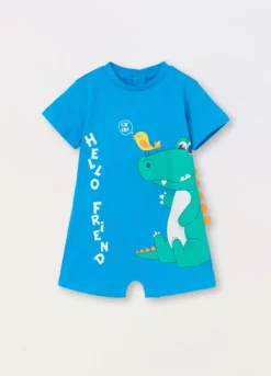 Tutina corta in puro cotone neonato