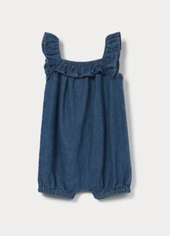 Tutina in chambray di puro cotone neonata