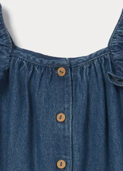 Tutina in chambray di puro cotone neonata