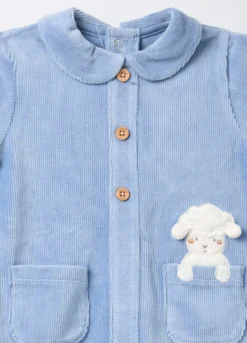 Tutina in costina misto cotone velour neonato