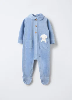 Tutina in costina misto cotone velour neonato