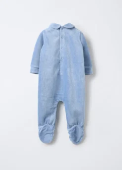 Tutina in costina misto cotone velour neonato