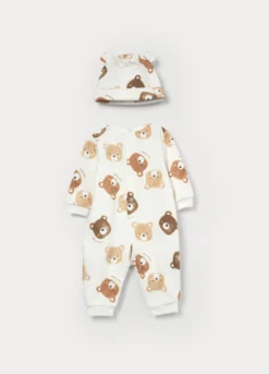Tutina in puro cotone fleece + berretto