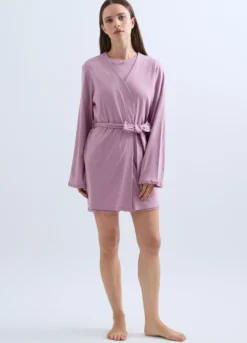 Vestaglia in costina di puro cotone donna