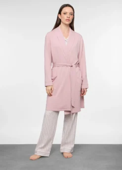 Vestaglia in misto viscosa fleece donna