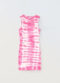 Vestito in costina di cotone stretch ragazza