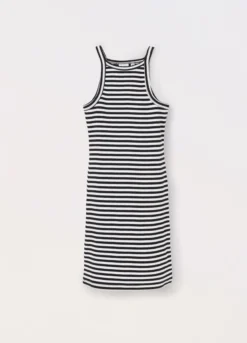 Vestito smanicato a righe ragazza