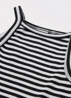 Vestito smanicato a righe ragazza
